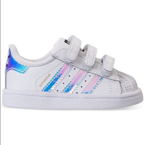adidas Shoes | Adidas Velcro Superstar With Iridescent Stripes | Poshmark